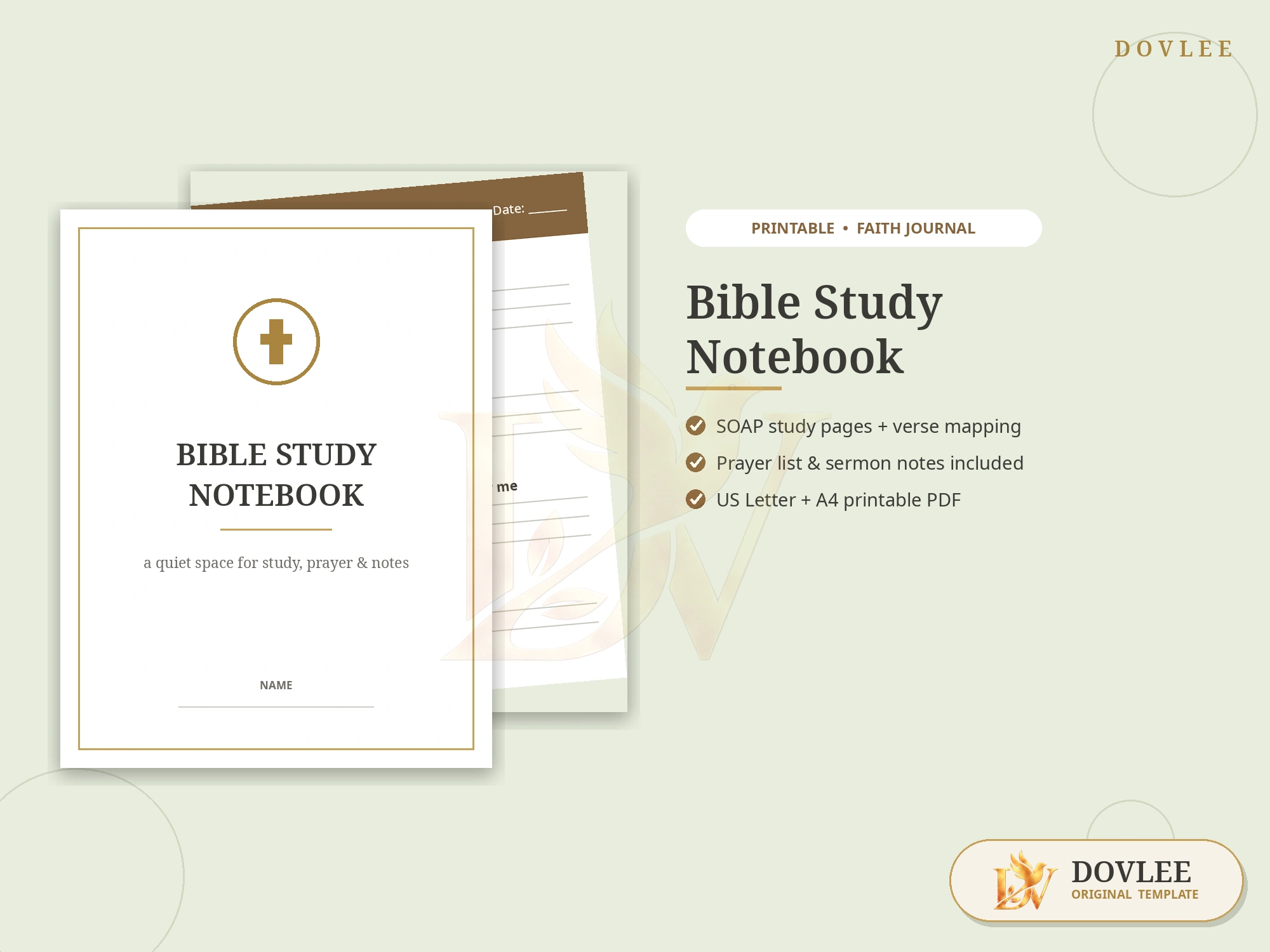Bible Study Notebook styled digital product preview