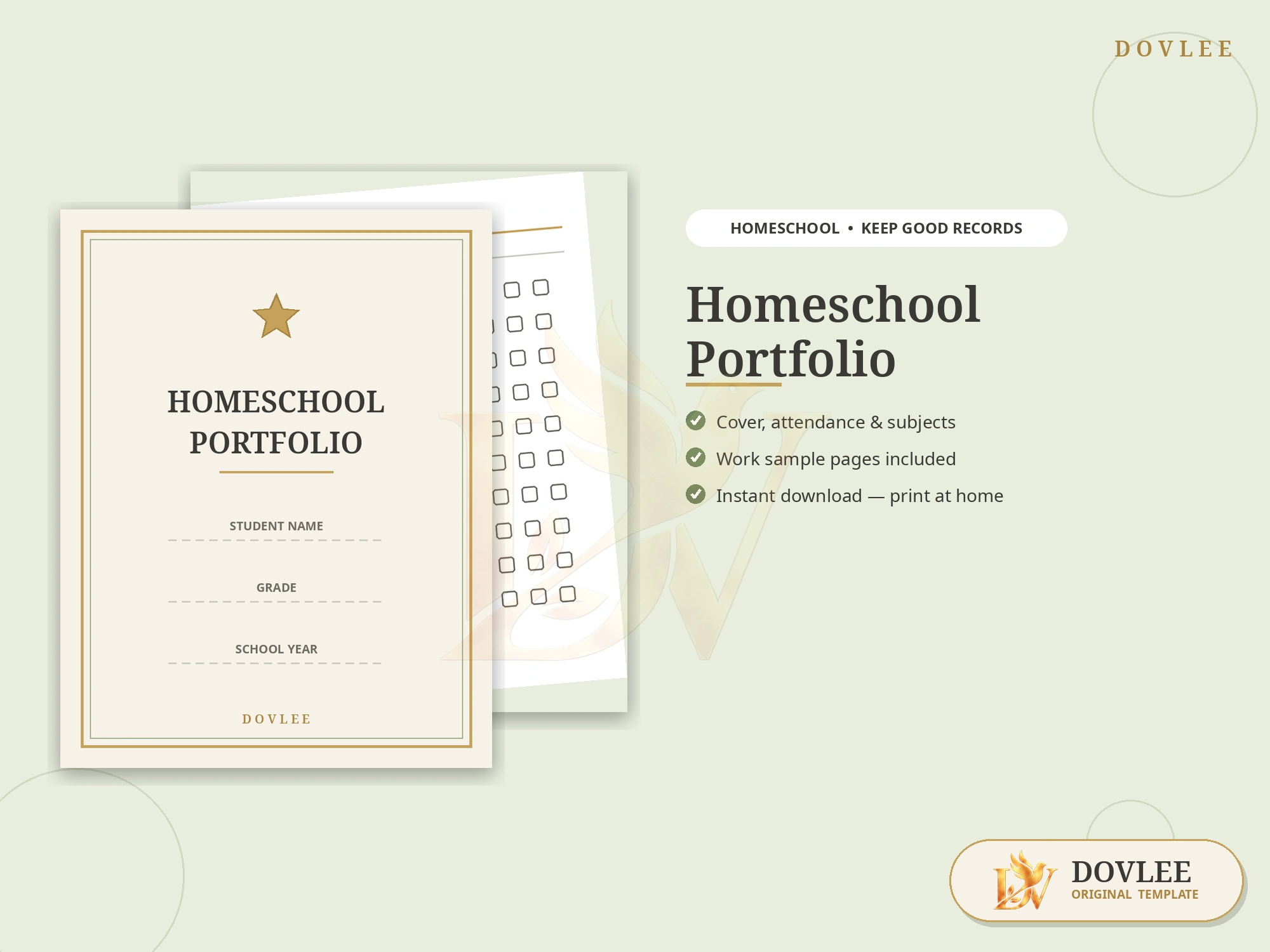 Homeschool Portfolio styled digital product preview