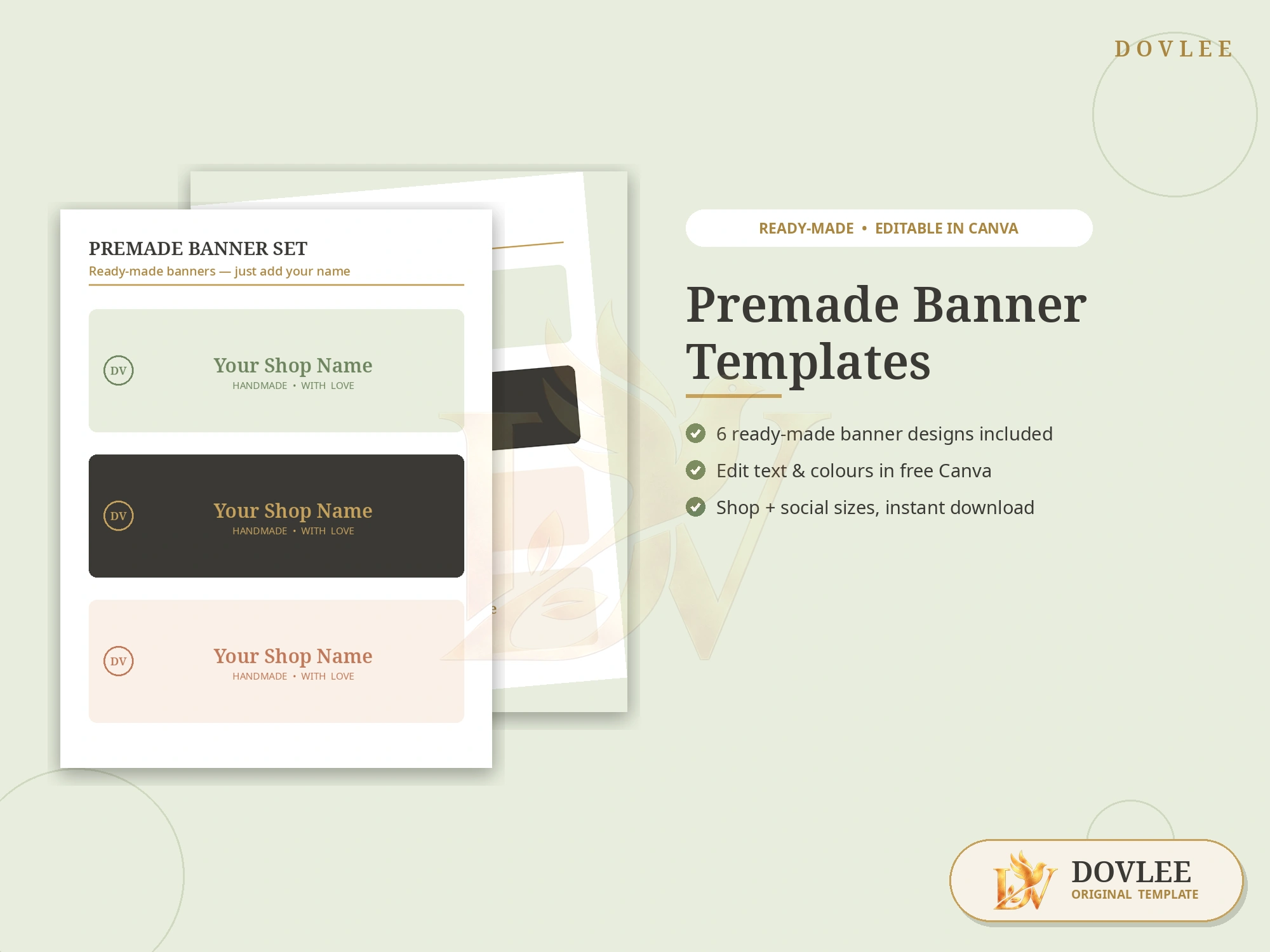 Premade Banner Template Set styled digital product preview