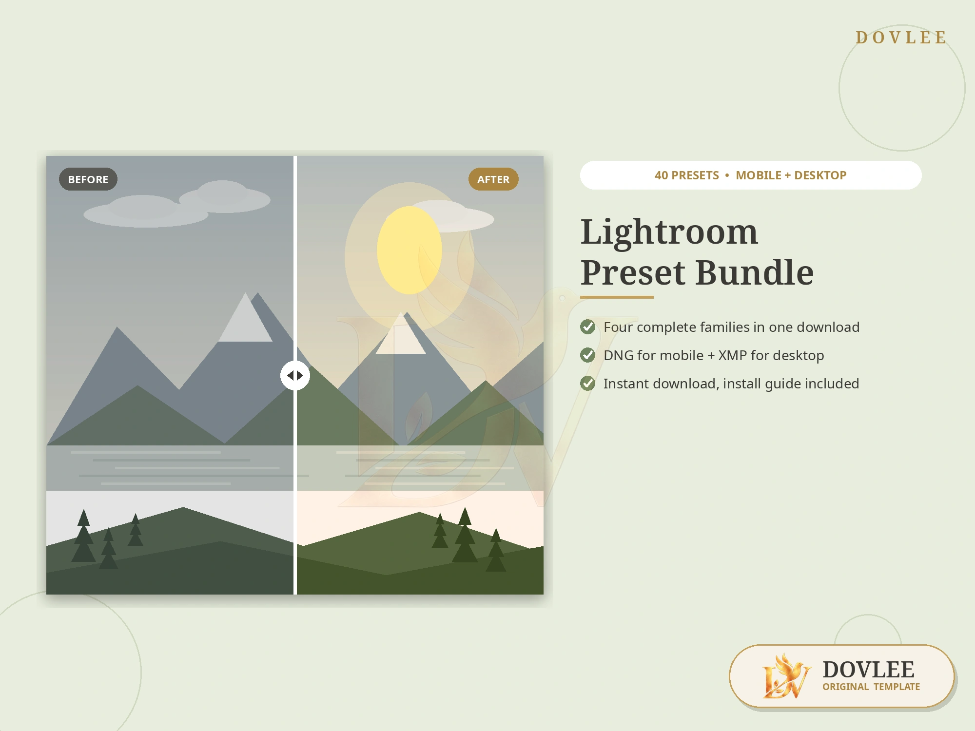 Lightroom Preset Bundle styled digital product preview
